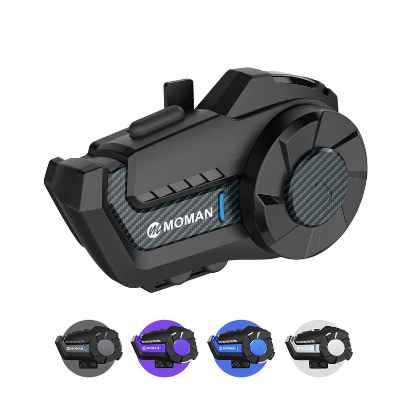 Moman Motorcycle Intercom, 2-Way Intercom Communication Systems(H2Pro 1pcs) | FM Music Sharing, Hi-Fi Stereo, CVC Noise Cancellation, Waterproof BT5.1 Group Helmet Speaker Headset, for Dirt Bike/ATV 1 Pcs