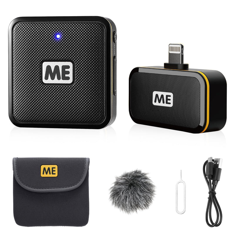 Wireless Lavalier Microphone for iPhone iPad Phone, MFi Certified, Noise Cancellation, Gain Control, 196ft Transmission, Wireless Lapel Podcast Microphone Mic for Video Recording Vlog Live Streaming TX+RX