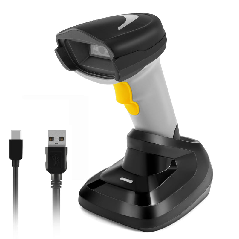 [AUSTRALIA] - Barcode Scanner Wireless, Onewscan 1D Barcode Reader with Stand, 2.4G Wireless & USB Wired Connection Plug and Play Handheld Bar Code Scanners 2203wh 