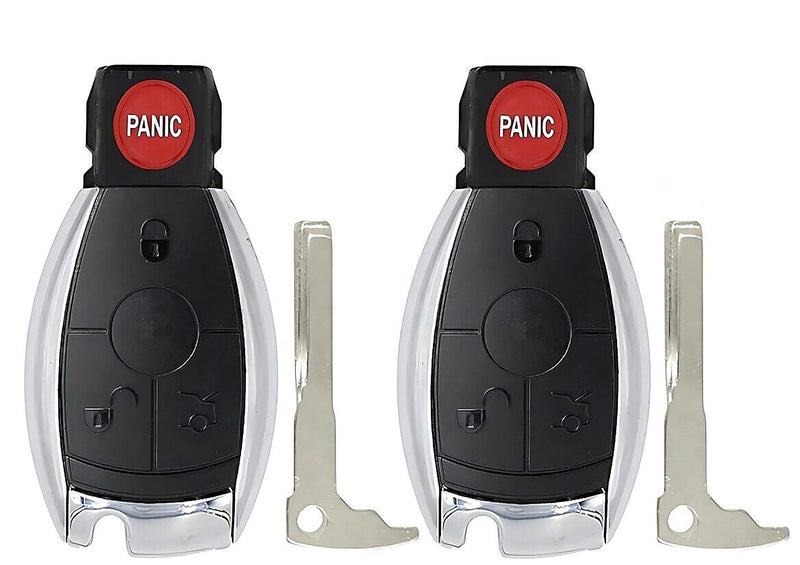 2X New Replacement Remote Key Fob Shell / CASE Compatible with & Fit for Mercedes Benz Vehicles - MPN KR55WK49046-01 (NO Electronics or Chip Inside)