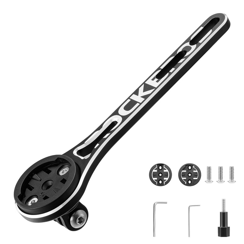 ROCKBROS Bike Computer Mount, Out Front Aluminum Bicycle Computer Mount for Road Bikes Aero Integrated Handlebar Compatible with Garmin, Wahoo, Bryton and GoPro Big Logo