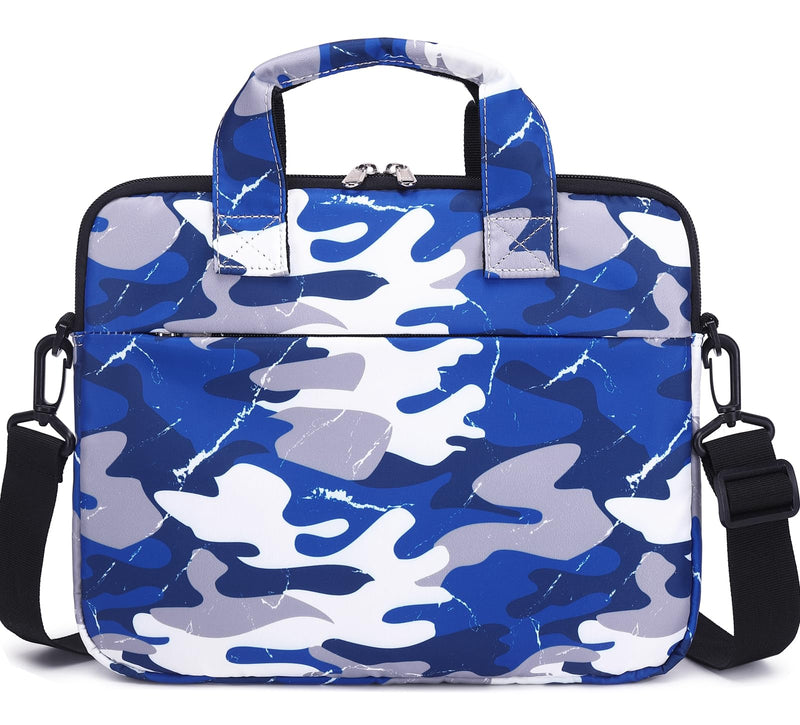 [AUSTRALIA] - JIANYA Tablet Sleeve Bag Kids Tablet Carry Bag for iPad with Shoulder Strap, 10-12.5 Inch Tablet Bag for Teen Boy, Camo Blue Camo/ Blue 