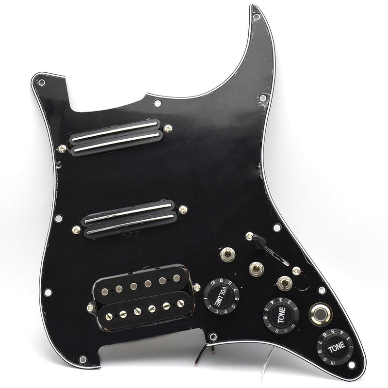 [AUSTRALIA] - Humbucker Electric Guitar Pickguard Pickup with Singlecut Wiring Loaded Prewired Pickguard SSH Guitar Pickguard Swith Control Scratchplate Assembly for Fender Strat Guitar (Right Hand-Black-Black) Right Hand-Black-Black 