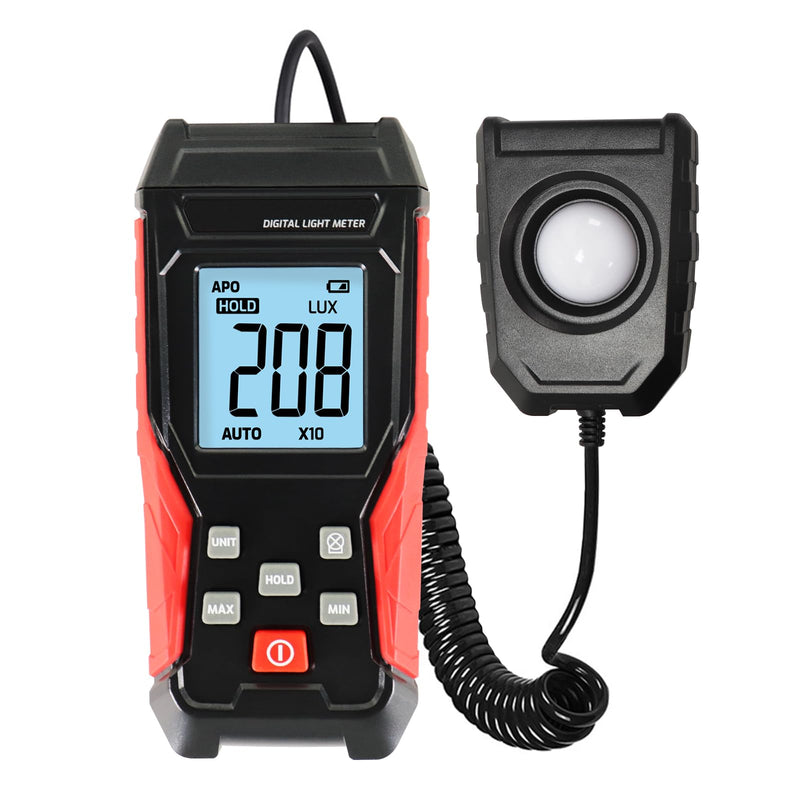 [AUSTRALIA] - Light Meter Digital Lux Meter Handheld Illuminance Light Meter with 360 Degree Rotating Sensor, 4 Digit LCD Display 0~200,000 Measurement Range Luxmeter Tester for Plants, Headlights, Home & Office 