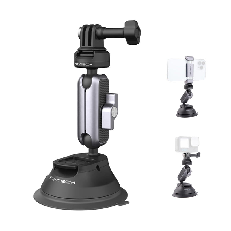 [AUSTRALIA] - PGYTECH CapLock Suction Cup Mount Compatible for DJI OSMO Action 4/3/2, Gopro 11/10/9/8, OSMO Pocket 2, Insta360 ONE RS, R, ONE X3, X2 with 1/4"-20 Standard Thread Adapter Suction Mount 
