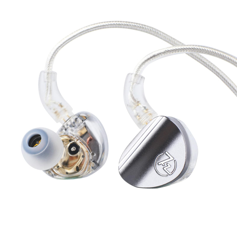 Linsoul 7HZ SONUS 1DD+1BA Dual Driver in Ear Monitor HiFi Wired Earbuds IEM | with Detachable High-end Silver-Plated OCC Cable, Aluminum Back Cavity for Audiophile, Gaming Earbuds, Grey, 3.5mm
