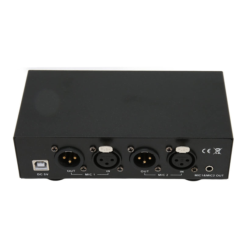[AUSTRALIA] - 48V Phantom Power Supply, Microphone Phantom Power Supply with 2 XLR Cables, Support Dual Microphones, 48 V Phantom Power for Music Recording Equipment 