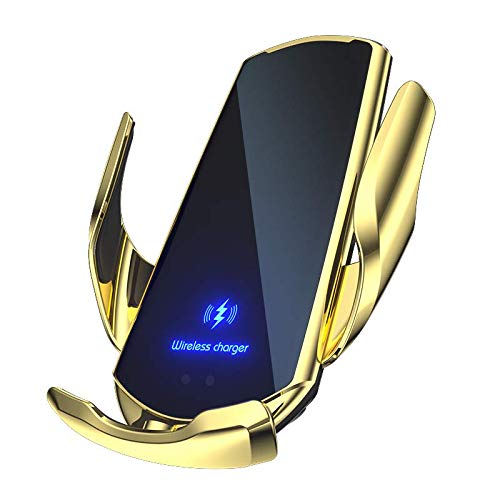 Wireless Automatic Car Charger Phone Holder 15W Air Vent Phone Holder iOS Android Compatiblee Charging (Golden Q3) Golden Q3
