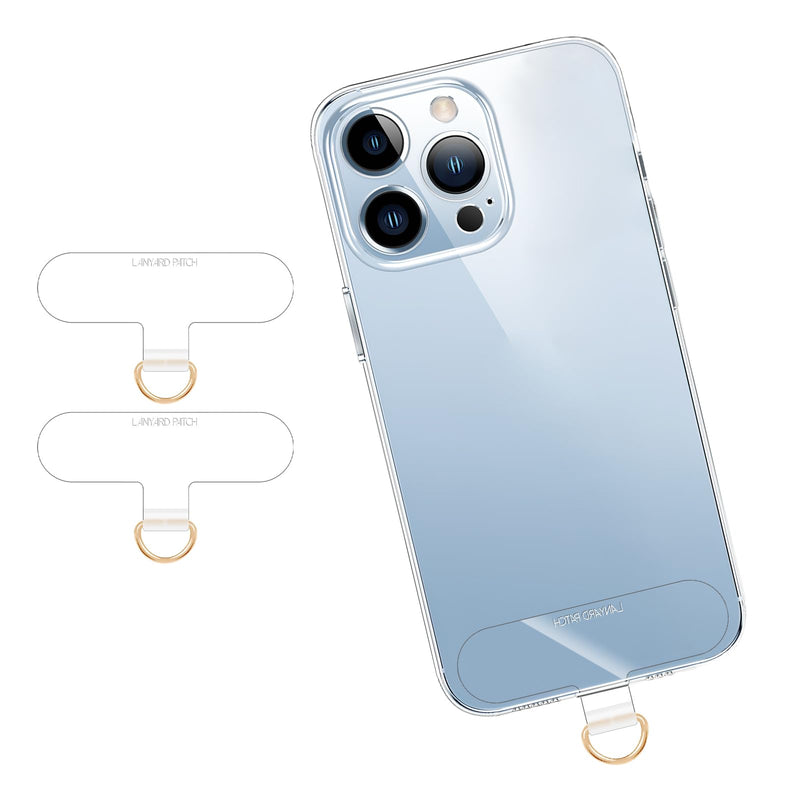 Cell Phone Lanyard Pads, Thinner Durable TPU Phone Patch Clear Universal Phone Tether Tab Without Adhesive (2*clear) 2*clear