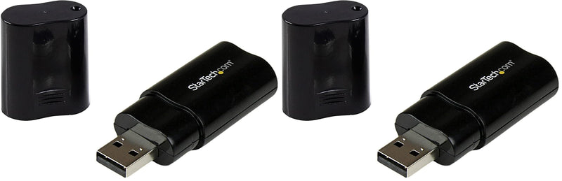 StarTech.com USB Sound Card - 3.5mm Audio Adapter - External Sound Card - Black - External Sound Card (ICUSBAUDIOB) (Pack of 2) 1 Count (Pack of 2)