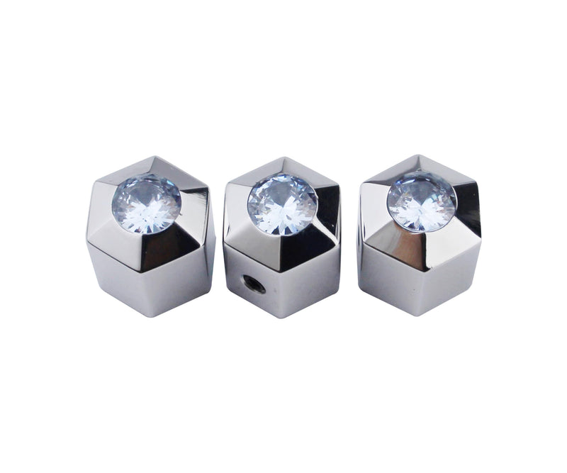 Guyker Potentiometer Control Knobs with 6mm Dia. Shaft Pots - 3PCS High Grade Stainless Steel Speed Tone Volume Knob with Diamond Top Replacement for Electric Guitar or Precision Bass, CKB024 chrome
