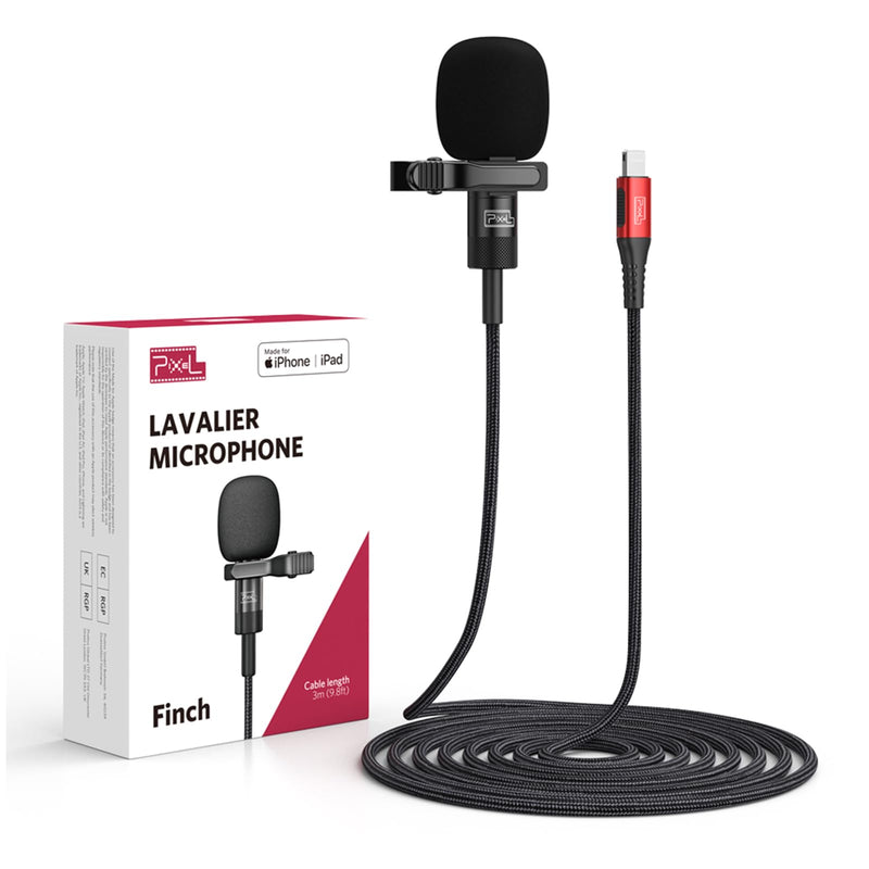 PIXEL Mini Lavalier Microphone for iPhone iPad (Apple MFi-Certified), Lightning Mini Lapel Mic for YouTube TikTok Video Recording Vlogging Live Streaming (5ft) 5ft (1.5m)