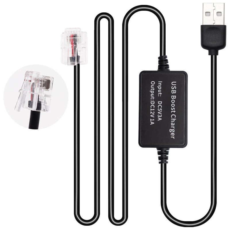 USB to RJ11 Plug Radar Detector Cable, 5FT Radar Detector Power Cord, Replacement Power Adapter for Escort Radenso XP Uniden Beltronics Cobra Whistler Radar Detectors (RJ11-5FT) Q-066