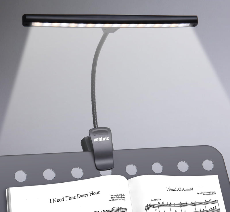 Clip On Music Stand Light,18LED Rechargeable Piano Light, Orchestra Light 3 Colors & 2 Levels Brightness Settings,Perfect for Piano, Keyboard,Orchestra,DJ,Craft and Reading