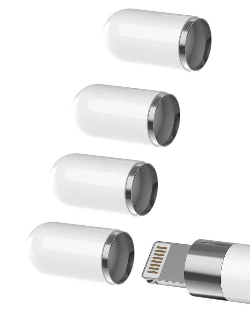 Apple Pencil Cap(4 Pack) Top Magnetic Adapter 1st Generation Caps Accessories First Gen Stylus Pen Replacement Accessory Compatible for IPad 6 7 8 9 10th,12.9 Inch IPad Pro 1 10th, 10.5 Inch