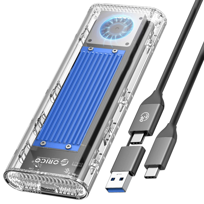 ORICO 40Gbps M.2 NVMe SSD Enclosure with Built-in Cooling Fan, Tool-Free, Support 2230 2242 2260 2280(M Key), Compatible with Thunderbolt 4/3 USB4/3.2-TCM2U4-BLUE