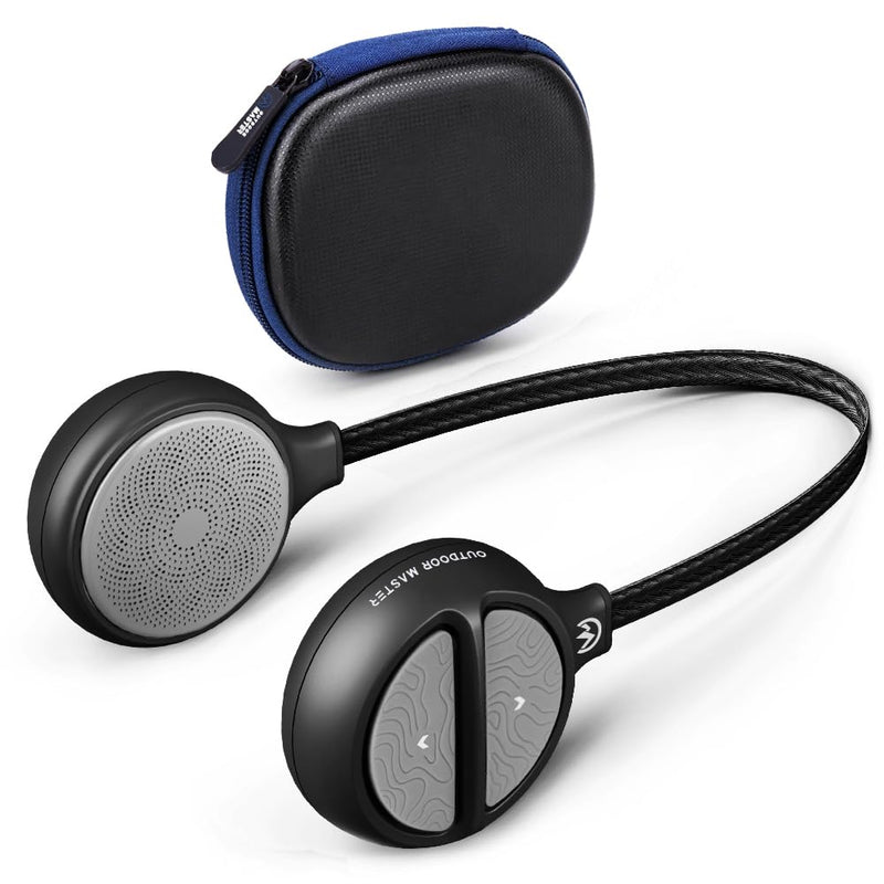 [AUSTRALIA] - OutdoorMaster Wireless Bluetooth 5.0 Ski Helmet Drop-in Headphones HD Speaker Chip Compatible with Audio-Ready Helmet with Built-in Mic for Motorcycling Easy Control Buttons IP45 Sweat-Resistance Black 