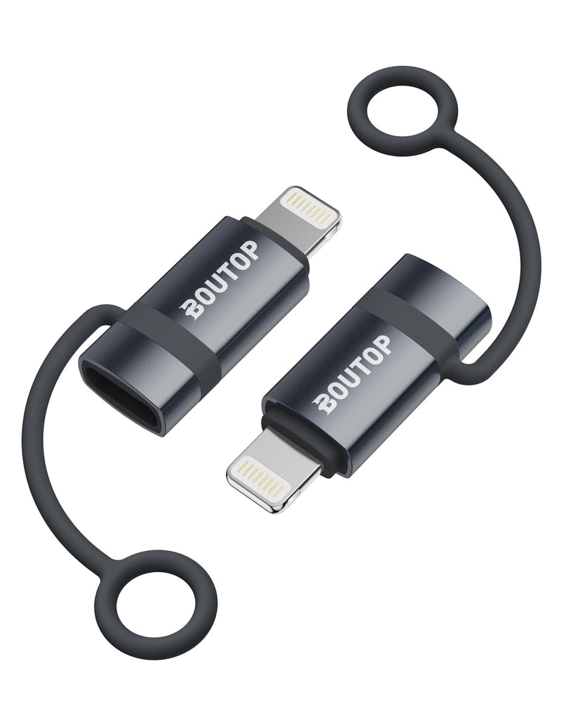 [AUSTRALIA] - [MFi Certified] 36W USB C to Lightning Cable Adapter, Support Data Sync/PD Fast Charging Compatible with iPhone iPad AirPods, with Anti-Lost Holder - 2 Pack Dark Gray 2 Packs 