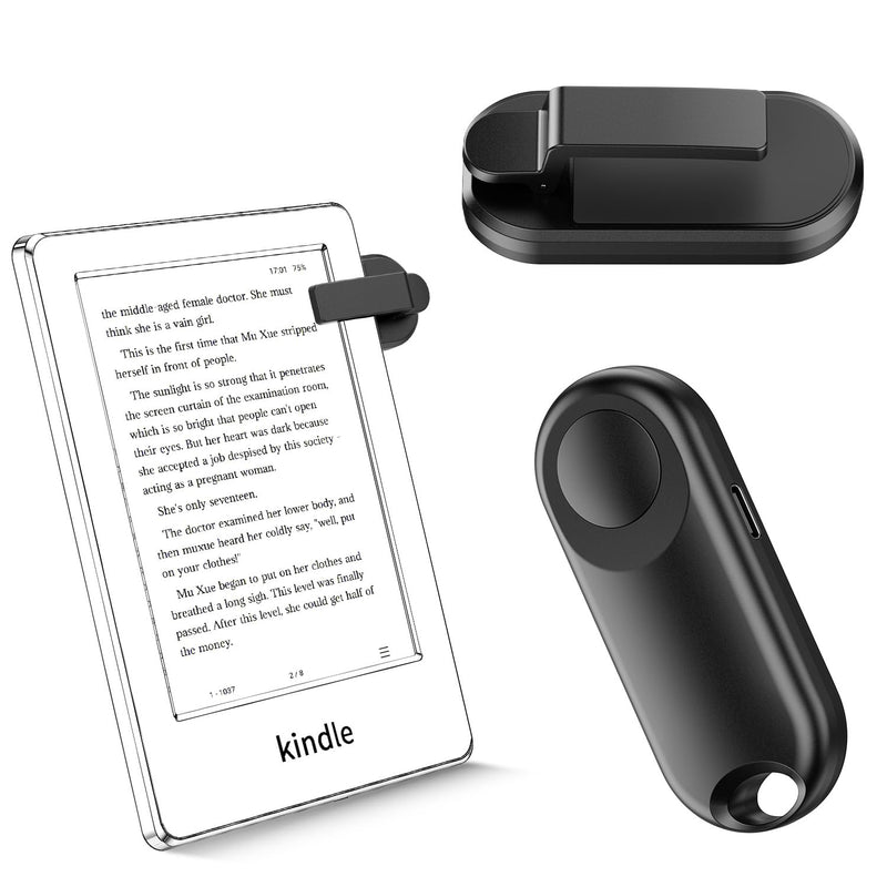 RF Remote Control Page Turner for Kindle Paperwhite Accessories Ipad Reading Kobo Surface Comics/Novels iPhone Tablets Android Taking Photos Camera Video Recording Remote Triggers Black