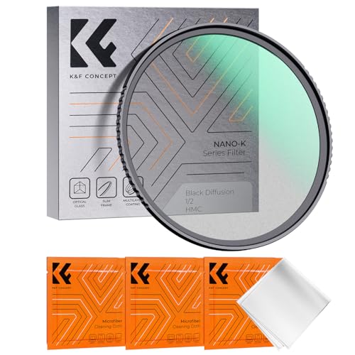 K&F CONCEPT 55mm Black Diffusion 1/2 Filter Mist Cinematic Effect Filter