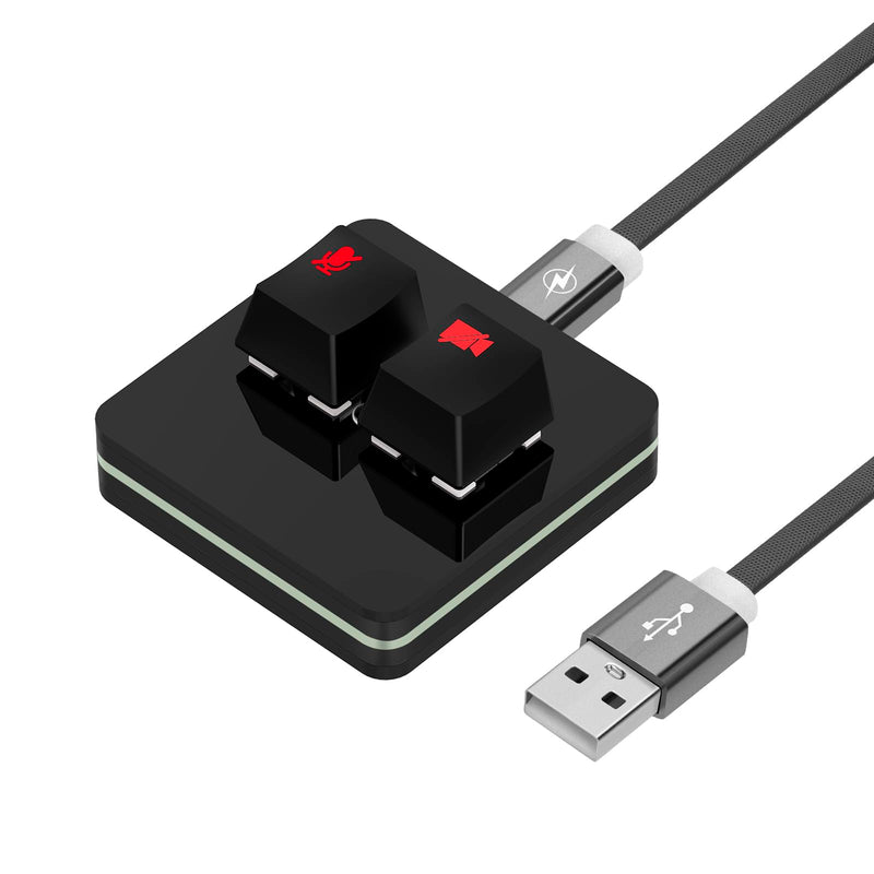 Geekria RGB Meeting Mute Controller Compatible with Windows Google Meet App, Mute/Unmute Mic Audio, Stop/Start Video, Mechanical Keyboard Buttons for Online Class, Conference (Black)