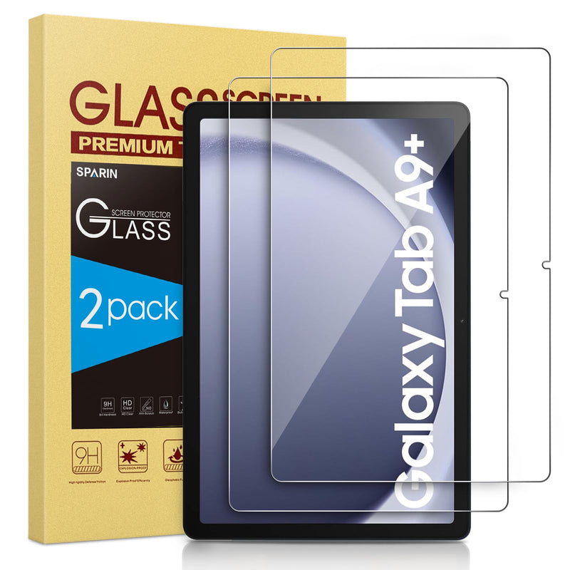 SPARIN 2 Pack Screen Protector for Samsung Galaxy Tab A9 Plus 11 Inch 2023, Case Friendly Tempered Glass HD Clear film for Samsung Tablet A9+ 5G (SM-X210/X216/X218) Galaxy Tab A9 Plus 11''