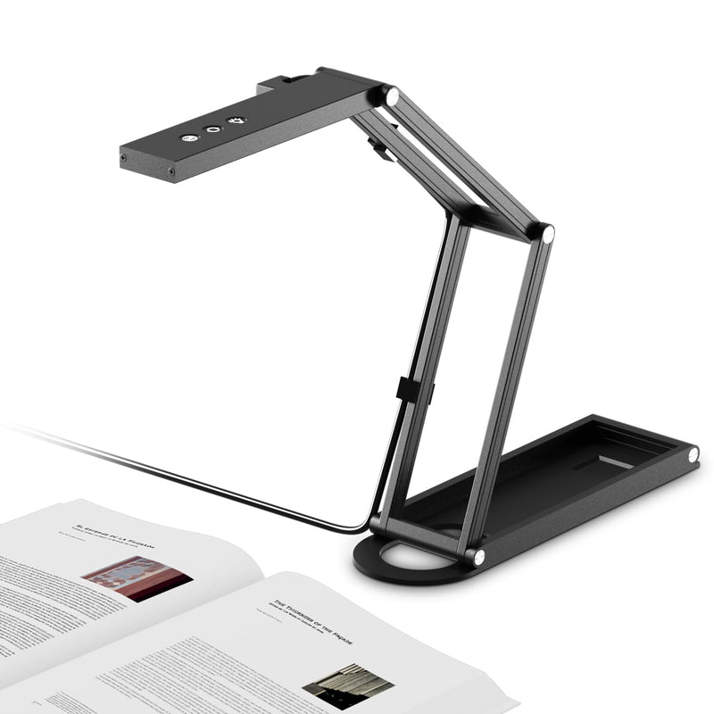 NetumScan 4K Document Camera 1080P 60fps Scanner with Microphone for A3 | Highly Foldable Metal Arm: Multi-joint metal stand collapses into a compact body, perfect for teachers to carry SD-1300