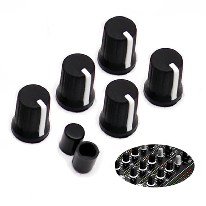 5pcs Universal EQ Rotary Knob Replacement Equalizer Potentiometer Fader Knobs Push Rod Cap for DJ Controller Mixer Console Pioneer DJM、DDJ、XDJ, Denon Numark AKAI RANE VESTAX (Black Hats) EQ knobs-5pcs black
