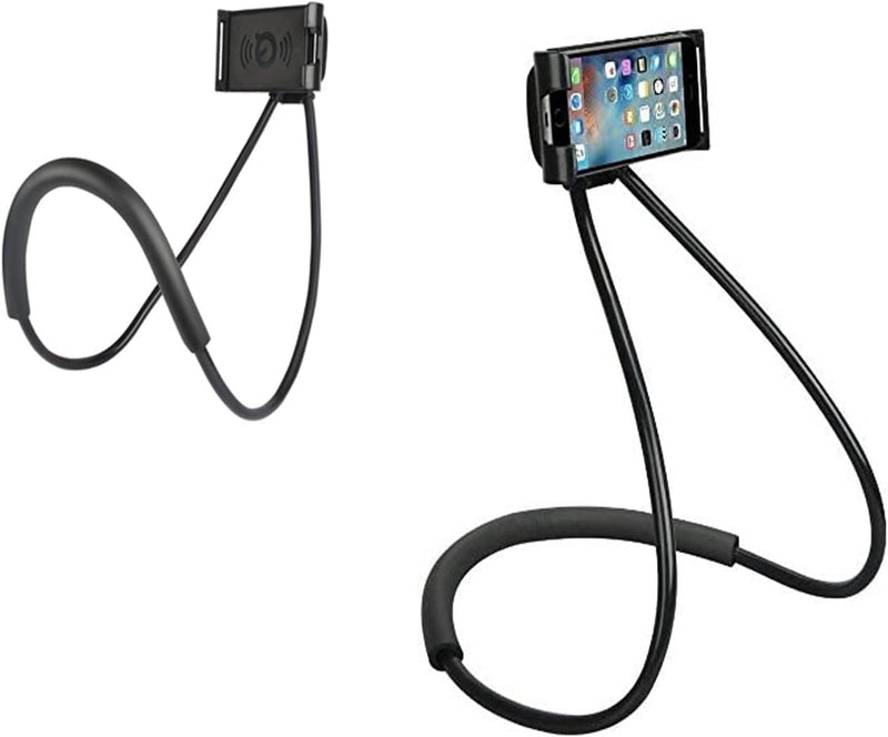 Universal Moblie Phone Stand,Lazy Cell Phone Holder & Neck Cell Tablet Phone Mount Holder Flexible Lazy Bracket (Black) Black