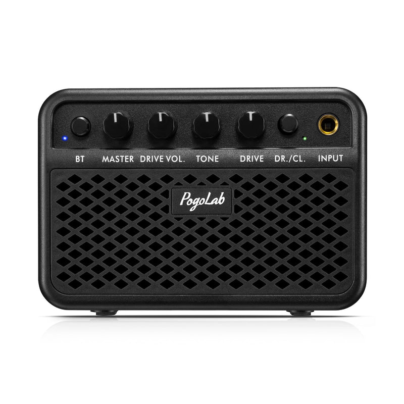 Mini Guitar Amp, 5W Small Portable Electric Guitar Amplifier, Clean & Drive Effects 2 Channels, Rechargeable Bluetooth Speaker with Headphone Jack, for Daily Practice (Black) Black