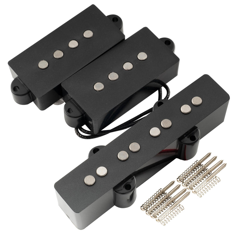 [AUSTRALIA] - Artec POA4-JOA4 Alnico 5 Vintage Tone PJ Bass Pickups Neck Bridge Pickups Set for 4-String Precision Jazz Bass Electric Bass, Black 