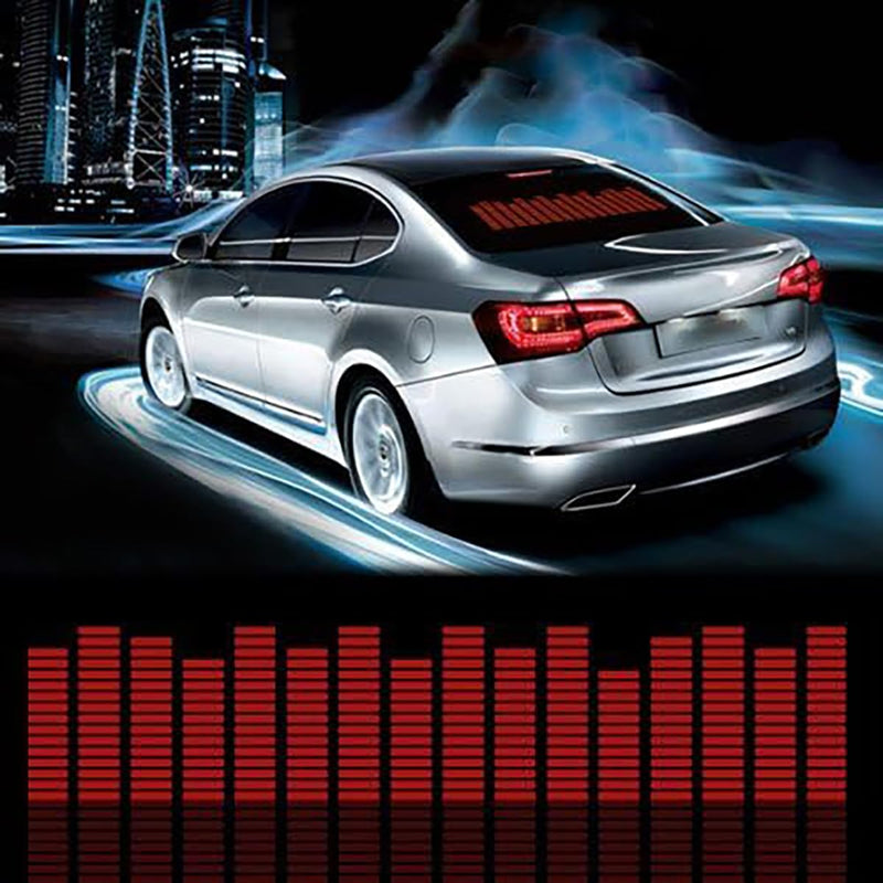 Sound Music Beat Activated Sensor Car Sticker Equalizer Glow Rhythm LED Flash Light Audio Voice Rhythm Lamp,90X25cm (Red) Red