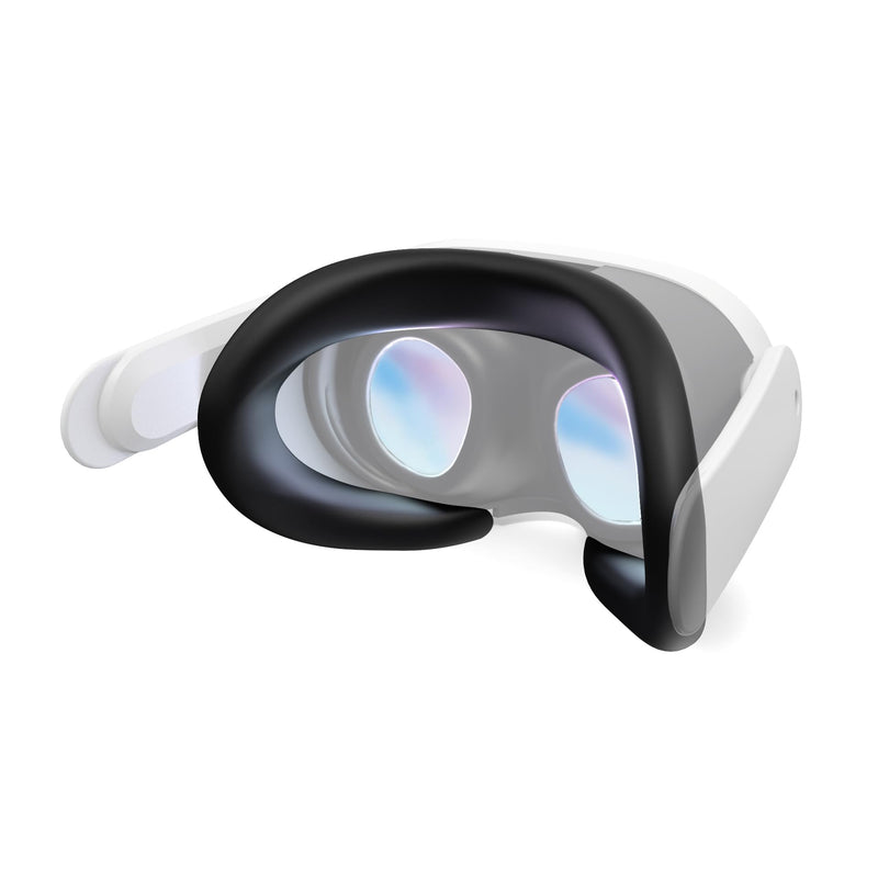 VR Silicone Face Pad Cover for Meta Quest 3 Original Headset Accessories, VR Face Cushion Pad Mask for Oculus Quest 3 Headset Face Pad (Black) Black