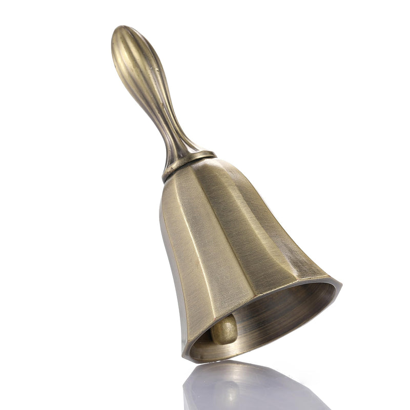 Super Loud Solid Brass Hand Call Bell for Ringing at Wedding, Hand Bells for Seniors Bedside, Teacher Classroom Bell, Dinner Bell, Tibetan Bells, Meditation Bell, Gift for Bedridden Kids Mom