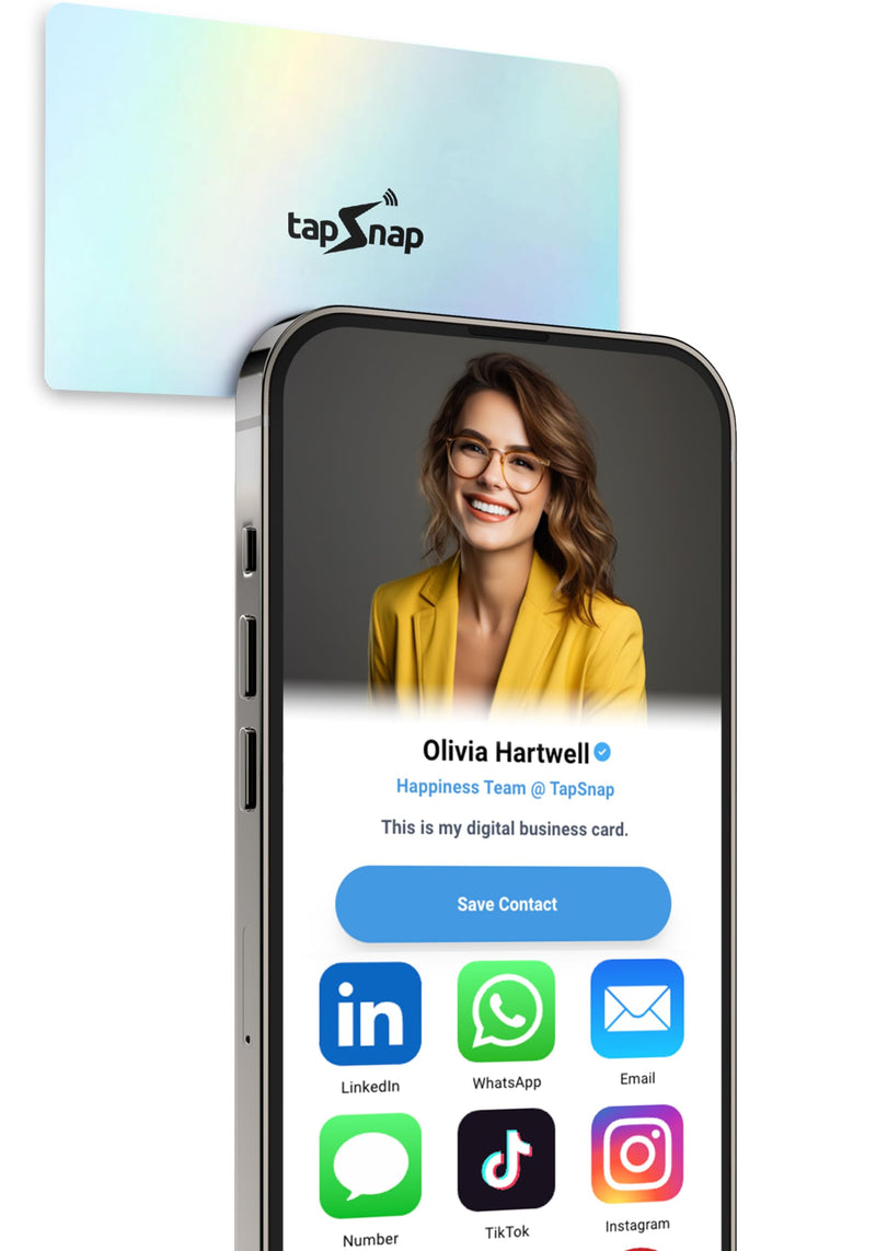 Digital Business Card by TapSnap | No Subscription/No Fee | Tap to Share Smart NFC | Custom Business Card | Smart Networking Card | iPhone & Android (Hologram Prism) Hologram Prism