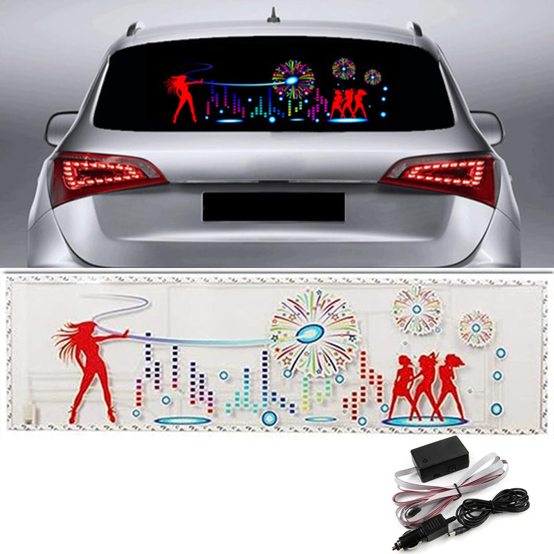 keeda Sound Music Activate Sensor Car Auto Sticker LED Light Equalizer Glow LED Light Audio Voice Rhythm Lamp (Firework, 90x25 cm) Firework