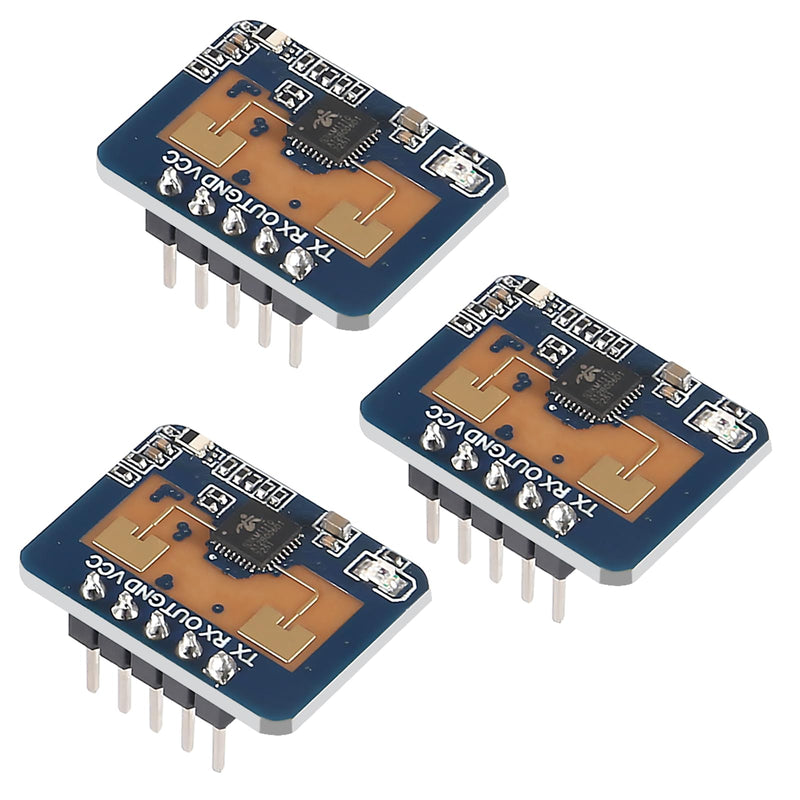 3pcs LD2410C Human Presence Radar Sensor Module HLK-LD2410 Sensor Module LD2410 Millimeter Wave Radar Sensor Module Non Contact 24GHz ISM Band Serial Port IO Level Output