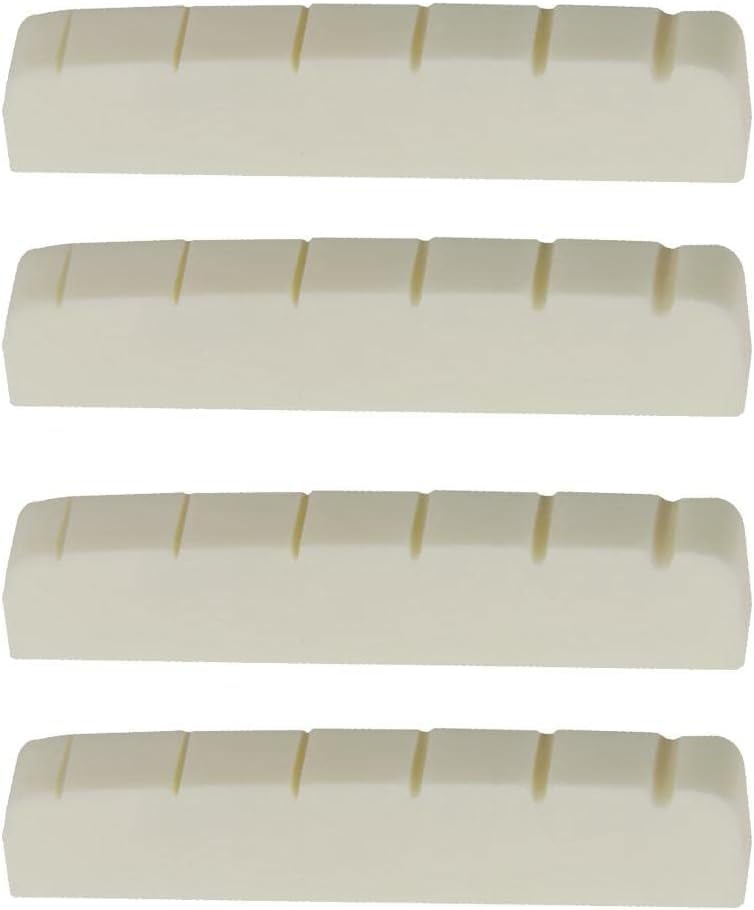 4pcs 43mm Standard Les Paul SG ES Electric Guitar style Flat Bottom Bone Nut, Beige Buffalo Bone Nut