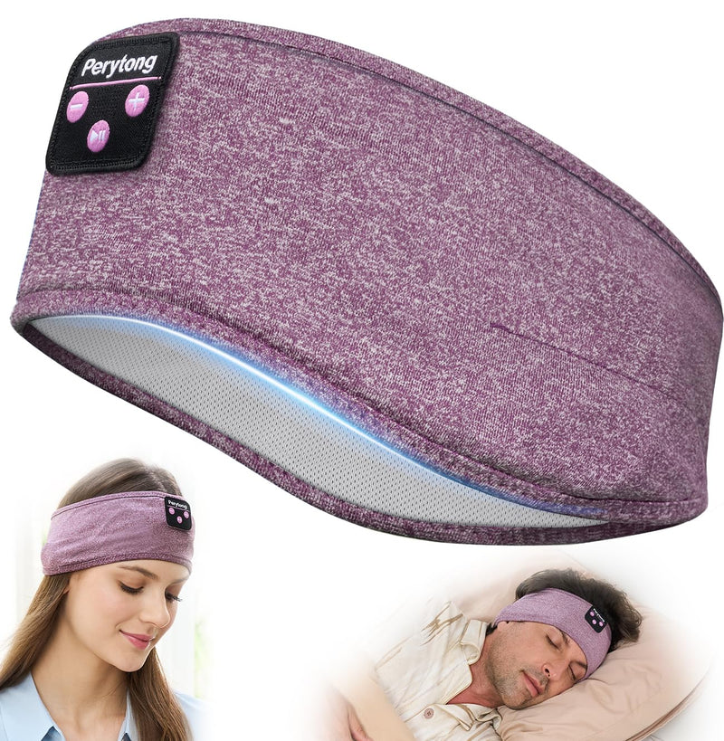 [AUSTRALIA] - Sleep Headphones Bluetooth Headband, Headband Headphones for Sleeping, Running, Yoga, Fitness, Travel, Meditation, Headphones Suitable for Side Sleepers, Gift for Men Women, Tech Gadgets 2024 CrystalPurple 