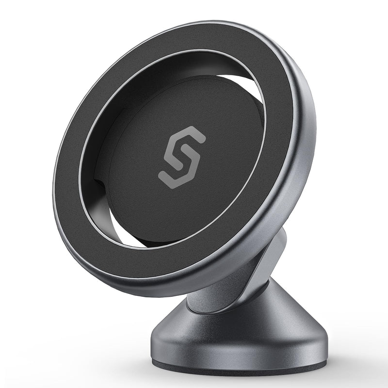 SYNCWIRE for MagSafe Car Mount - 360° Rotation Magnetic Phone Holder for Car Dashboard, Strong Magnets Car Phone Holder Mount Compatible iPhone 15 Pro Max 14 13 12,Samsung - MagSafe Car Accessories Space Gray