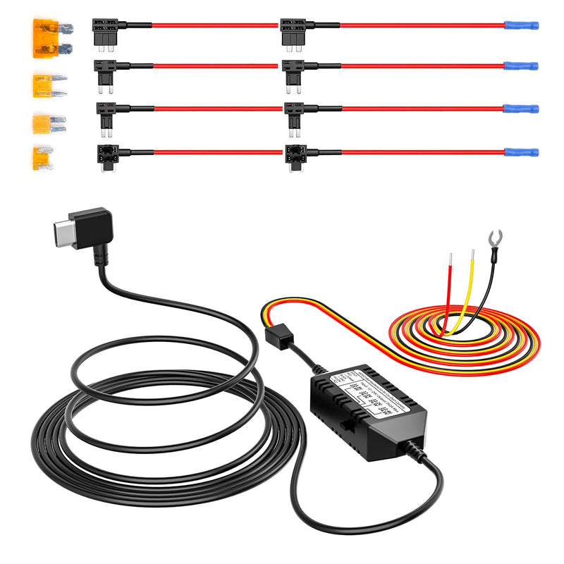 VIOFO HK4 Hardwire Kit with 8pcs Full Set Circuit Fuse Tap, Type-C Port, for A329 series/A229 series/A119Mini2/A139Pro/WM1/T130 Dash Cam