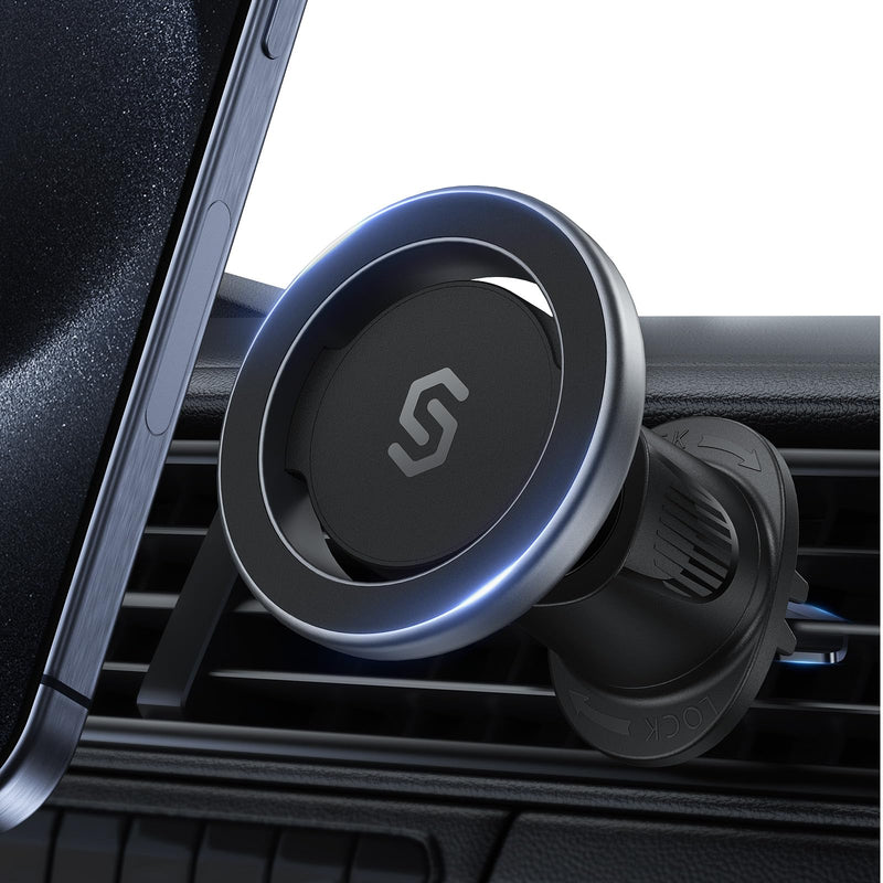 SYNCWIRE for MagSafe Car Mount, Flexible Rotation Magnetic Phone Holder for Car Air Vent,Hands Free Car Cell Phone Holder Mount Compatible iPhone 15 Pro Max 14 13 12,Samsung,MagSafe Car Accessories Space Gray