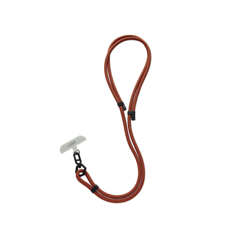 URBAN ARMOR GEAR UAG Crossbody Phone Lanyard, 10mm/7mm Adjustable Paracord Body Strap Civilian 7mm Rust/Black