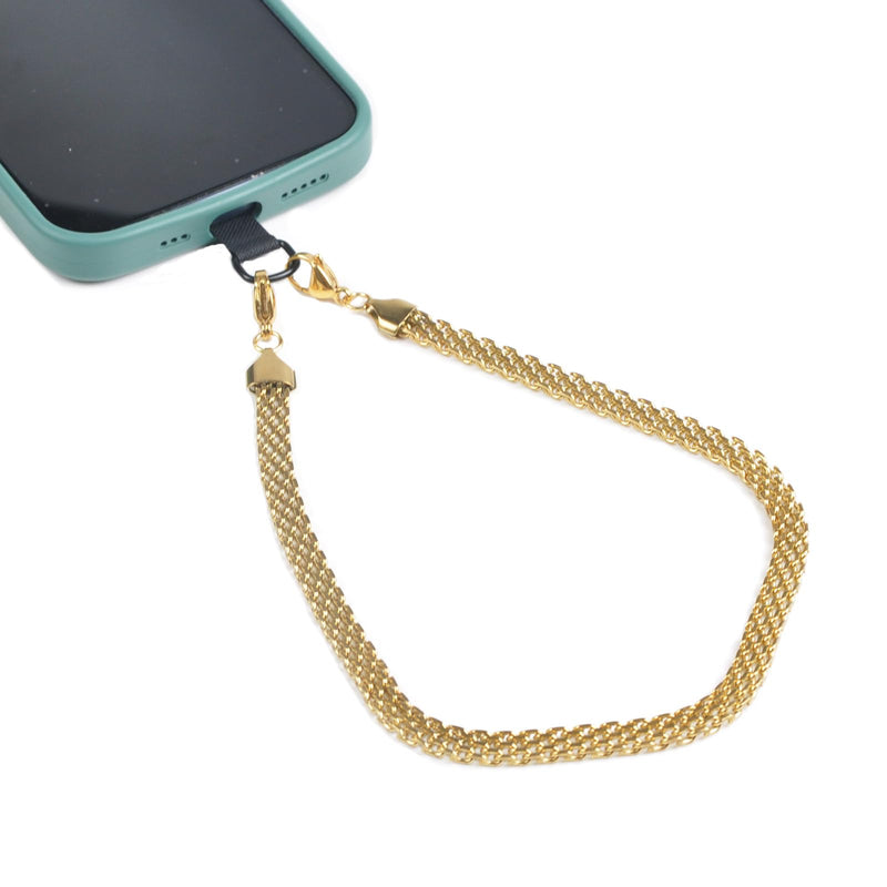 Widen Super Strong 18k Gold Plated Stainless Steel Hand Wrist Phone Strap Anti-Lost Chain Bracelet Wristlet 1