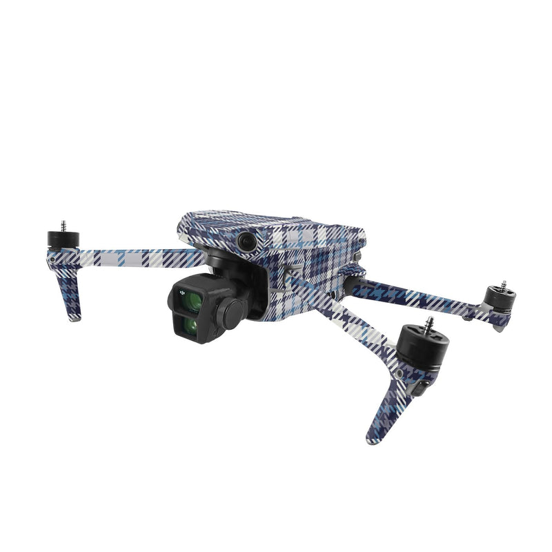 MightySkins Skin Compatible with DJI Air 3 - Blue Plaid | Protective, Durable, and Unique Vinyl Decal wrap Cover | Easy to Apply, Remove, and Change Styles