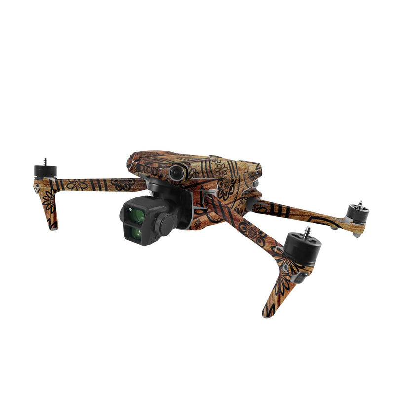 MightySkins Skin Compatible with DJI Air 3 - Wooden Floral | Protective, Durable, and Unique Vinyl Decal wrap Cover | Easy to Apply, Remove, and Change Styles
