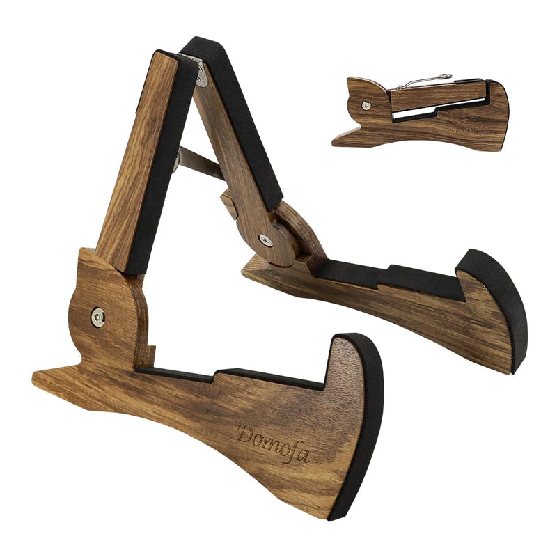 Foldable Wooden Guitar Stand Portable Guitar Holder A-Frame Bracket for Electric Acoustic Classical Guitars Bass(Zebra Wood)