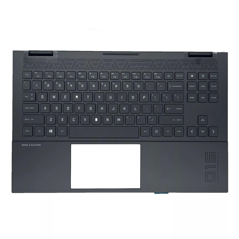 Replacement for HP OMEN 15-EK 15-EN 15Z-EN100 Laptop Upper Case Palmrest RGB Backlit Keyboard Assembly Part M00667-001