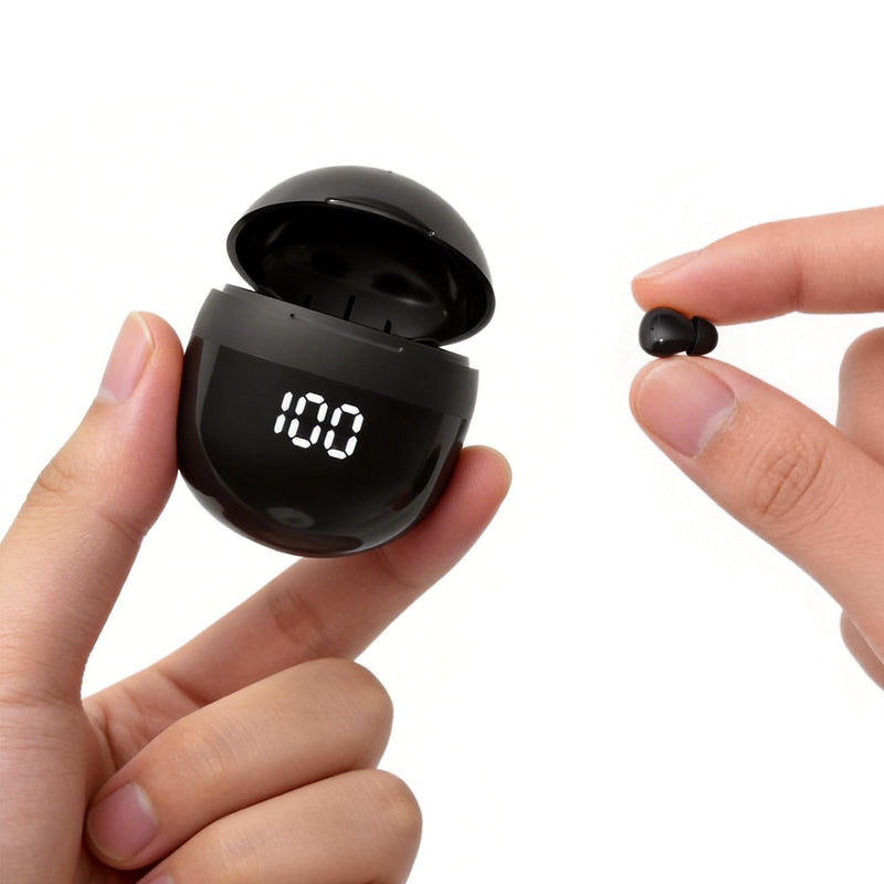 Small Mini Invisible Earbuds Small Mini Headphones Wireless Bluetooth | Low Profile Micro Smallest Tiny Discreet Hidden Earbuds for Work, Invisible Sleep Earphone Ear Buds for Small Ear Canals Black