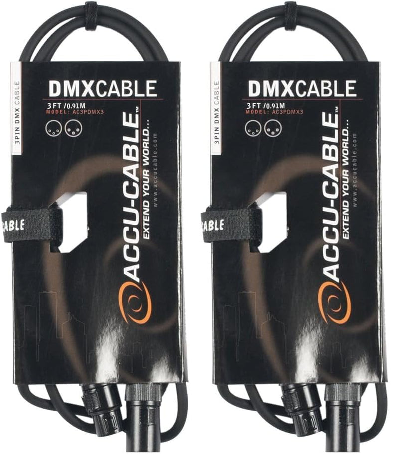 ADJ Products AC3PDMX3 Stage and Studio Power Cable, Black (Pack of 2) 1 Count (Pack of 2)